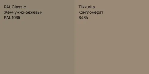 RAL 1035 Жемчужно-бежевый vs S484 Конгломерат