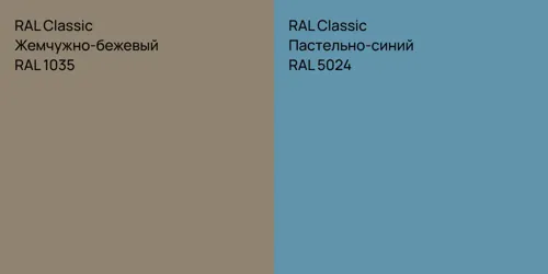 RAL 1035 Жемчужно-бежевый vs RAL 5024 Пастельно-синий