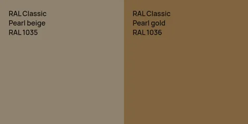 RAL 1035  Pearl beige vs RAL 1036  Pearl gold