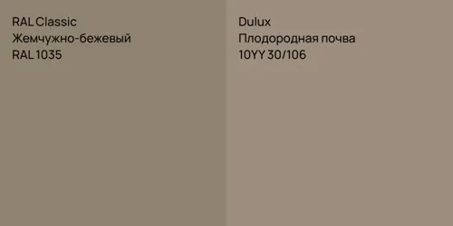 RAL 1035 Жемчужно-бежевый vs 10YY 30/106 Плодородная почва