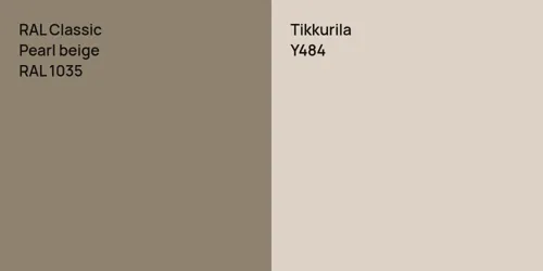 RAL 1035  Pearl beige vs Y484 