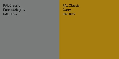 RAL 9023  Pearl dark grey vs RAL 1027  Curry