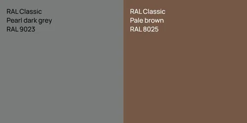 RAL 9023  Pearl dark grey vs RAL 8025  Pale brown