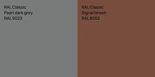 RAL 9023  Pearl dark grey vs RAL 8002  Signal brown