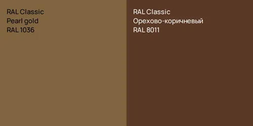 RAL 1036 Pearl gold vs RAL 8011 Орехово-коричневый