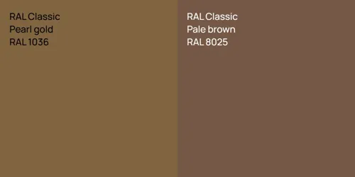 RAL 1036 Pearl gold vs RAL 8025 Pale brown
