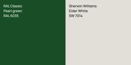 RAL 6035  Pearl green vs SW 7014 Eider White
