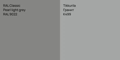 RAL 9022  Pearl light grey vs K499 Гранит