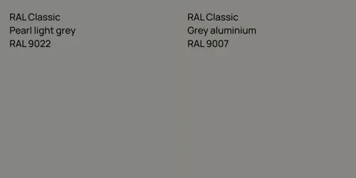 RAL 9022 Pearl light grey vs RAL 9007 Grey aluminium