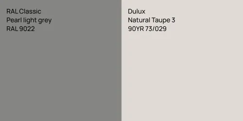 RAL 9022  Pearl light grey vs 90YR 73/029 Natural Taupe 3