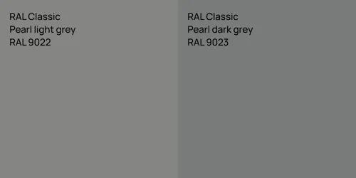 RAL 9022  Pearl light grey vs RAL 9023  Pearl dark grey