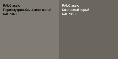 RAL 7048 Перламутровый мышино-серый vs RAL 7039 Кварцевый серый