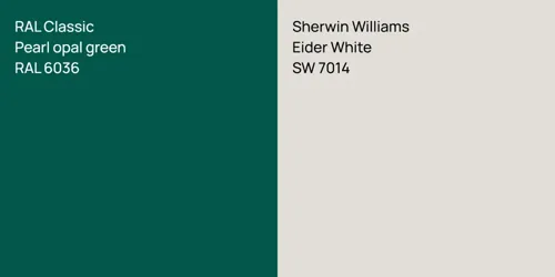 RAL 6036 Pearl opal green vs SW 7014 Eider White