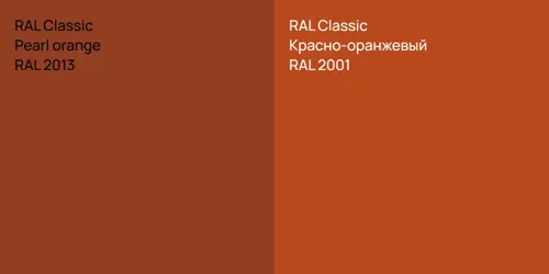 RAL 2013  Pearl orange vs RAL 2001 Красно-оранжевый