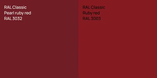 RAL 3032  Pearl ruby red vs RAL 3003  Ruby red