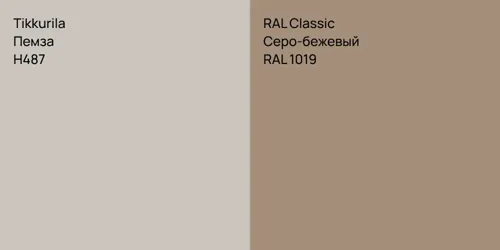 H487 Пемза vs RAL 1019 Серо-бежевый