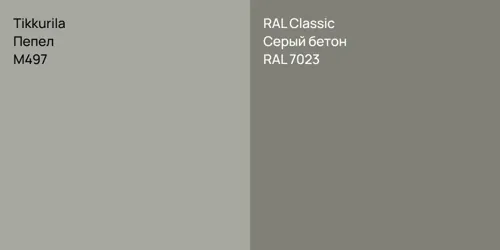 M497 Пепел vs RAL 7023 Серый бетон