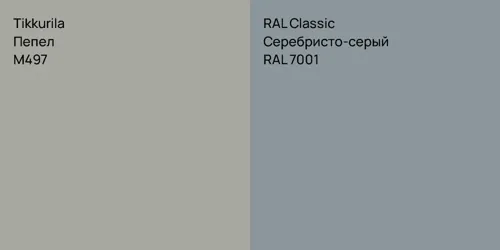 M497 Пепел vs RAL 7001 Серебристо-серый