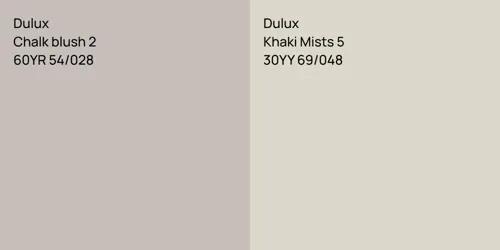 60YR 54/028 Chalk blush 2 vs 30YY 69/048 Khaki Mists 5