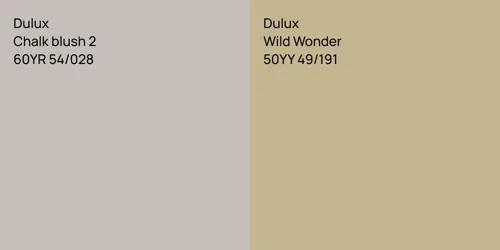 60YR 54/028 Chalk blush 2 vs 50YY 49/191 Wild Wonder