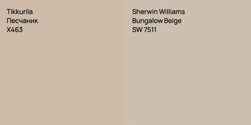 X463 Песчаник vs SW 7511 Bungalow Beige