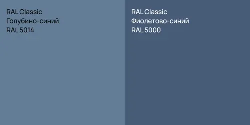 RAL 5014 Голубино-синий vs RAL 5000 Фиолетово-синий