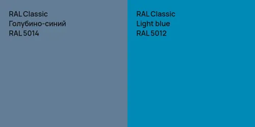 RAL 5014 Голубино-синий vs RAL 5012  Light blue