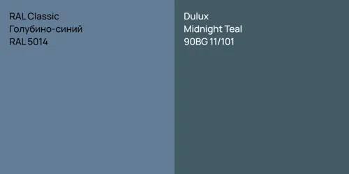 RAL 5014 Голубино-синий vs 90BG 11/101 Midnight Teal