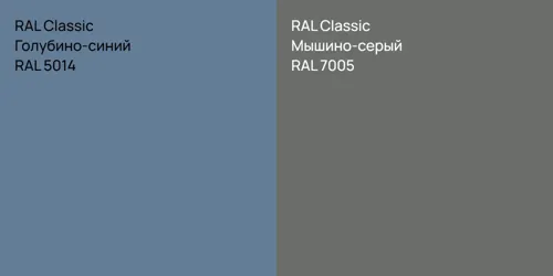 RAL 5014 Голубино-синий vs RAL 7005 Мышино-серый