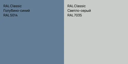 RAL 5014 Голубино-синий vs RAL 7035 Светло-серый