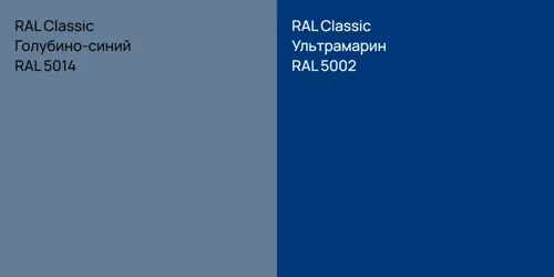 RAL 5014 Голубино-синий vs RAL 5002 Ультрамарин