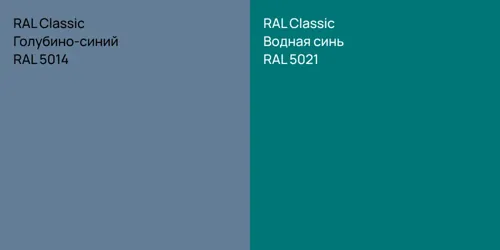 RAL 5014 Голубино-синий vs RAL 5021 Водная синь