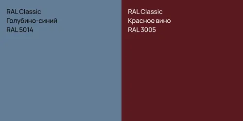 RAL 5014 Голубино-синий vs RAL 3005 Красное вино