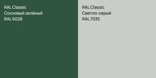 RAL 6028 Сосновый зелёный vs RAL 7035 Светло-серый