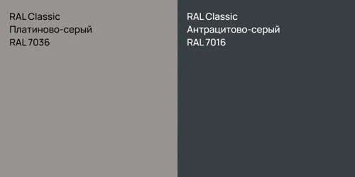RAL 7036 Платиново-серый vs RAL 7016 Антрацитово-серый