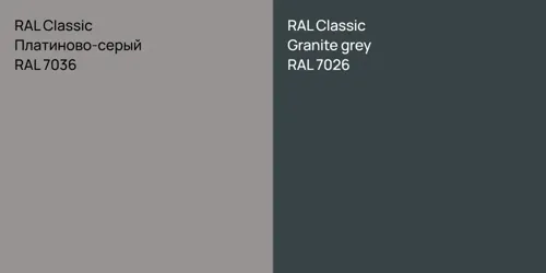 RAL 7036 Платиново-серый vs RAL 7026  Granite grey