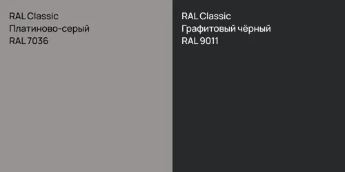 RAL 7036 Платиново-серый vs RAL 9011 Графитовый чёрный
