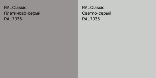 RAL 7036 Платиново-серый vs RAL 7035 Светло-серый