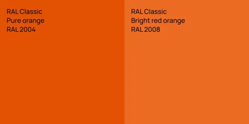 RAL 2004  Pure orange vs RAL 2008  Bright red orange
