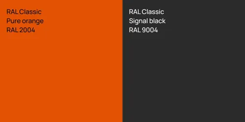 RAL 2004 Pure orange vs RAL 9004 Signal black