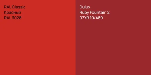 RAL 3028 Красный vs 07YR 10/489 Ruby Fountain 2