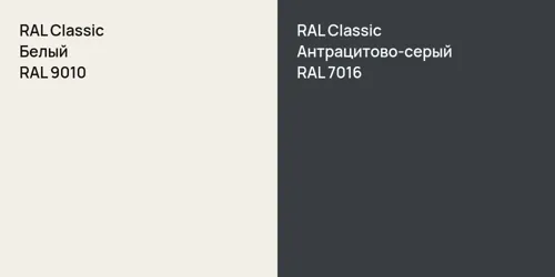 RAL 9010 Белый vs RAL 7016 Антрацитово-серый