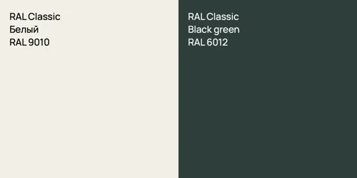 RAL 9010 Белый vs RAL 6012  Black green