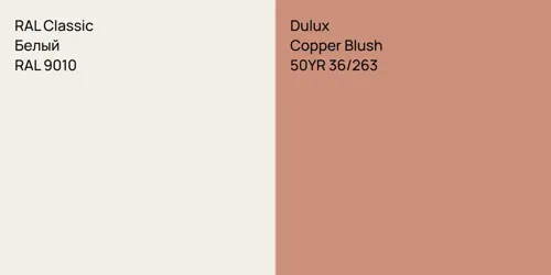 RAL 9010 Белый vs 50YR 36/263 Copper Blush