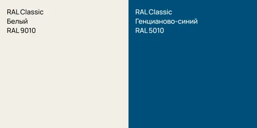 RAL 9010 Белый vs RAL 5010 Генцианово-синий