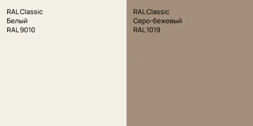 RAL 9010 Белый vs RAL 1019 Серо-бежевый