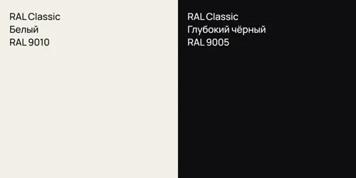 RAL 9010 Белый vs RAL 9005 Глубокий чёрный