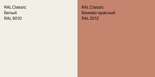 RAL 9010 Белый vs RAL 3012 Бежево-красный