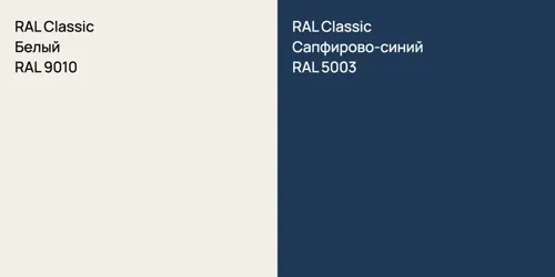 RAL 9010 Белый vs RAL 5003 Сапфирово-синий