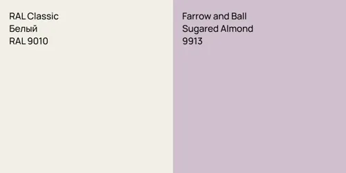 RAL 9010 Белый vs 9913 Sugared Almond